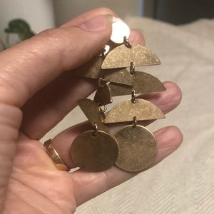 shapes gold brass UA dangle earrings